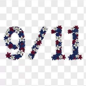 Red White Blue Floral 9/11 Typography