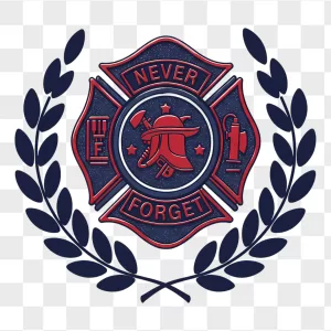 Navy Firefighter Never Forget Badge Wreath