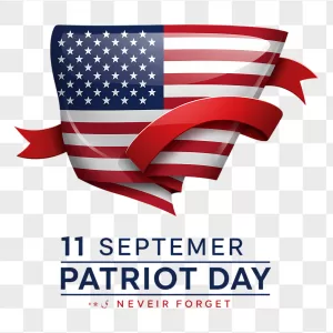Patriot Day Glossy USA Flag Ribbon
