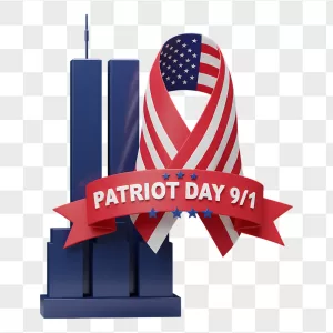 Glossy Patriot Day Twin Towers Ribbon