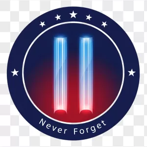 Patriotic Twin Light Pillars Memorial Badge