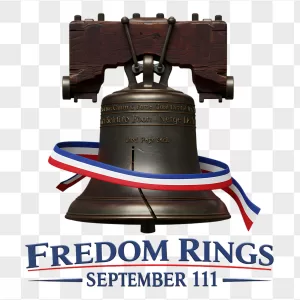 Bronze Liberty Bell with Patriotic Ribbon