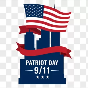 Patriot Day 9/11 Flag Ribbon Skyline