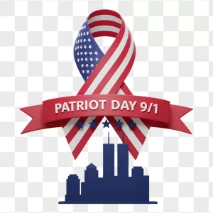 Patriot Day Ribbon Twin Towers Skyline