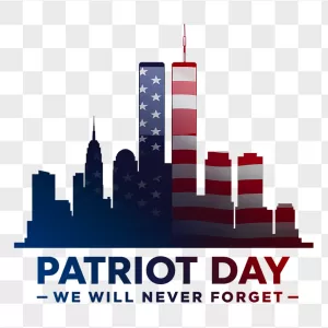 Patriot Day Flag Twin Towers Skyline