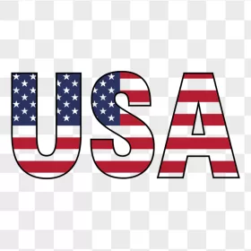 Bold USA Letters American Flag Pattern