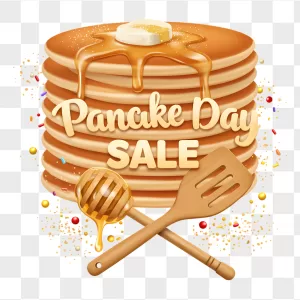 Pancake Day Sale Stack Syrup Drizzle