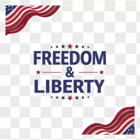Patriotic Freedom Liberty Text American Flag Ribbon