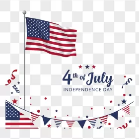 Waving American Flag Patriotic Pennant Garland