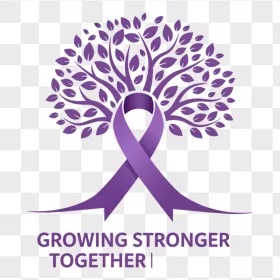 Purple Gradient Awareness Ribbon Tree