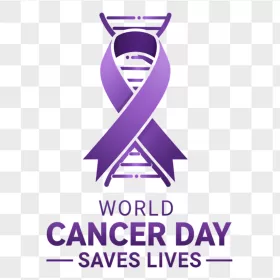 Purple Ribbon DNA World Cancer Day