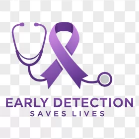 Purple Cancer Ribbon Stethoscope Icon