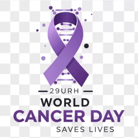 Purple Cancer Ribbon DNA Helix Dots