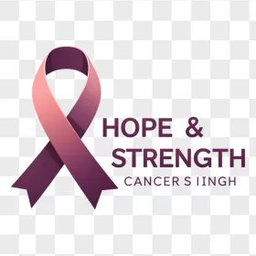 Purple Pink Cancer Ribbon Hope Strength