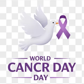 White Dove Carrying Purple Cancer Ribbon