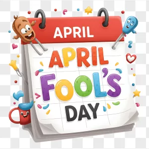 3D Cartoon April Fools Calendar Characters
