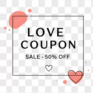 Minimalist Love Coupon Pink Heart Border