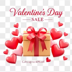Valentine Gift Box Red Bow Hearts