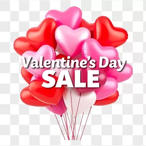 Glossy Foil Heart Balloons Valentines Sale