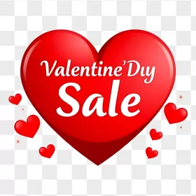 Glossy Red Heart Valentine Day Sale