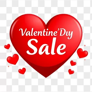 Glossy Red Heart Valentine Day Sale