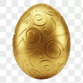 Golden Easter Egg Embossed Swirl Pattern