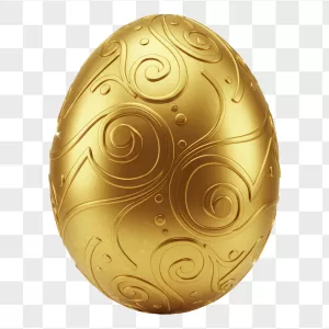 Golden Easter Egg Embossed Swirl Pattern