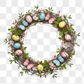Rustic Easter Wreath Speckled Eggs Butterflies