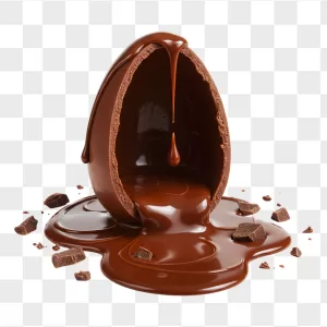 Cracked Chocolate Easter Egg Melted Puddle