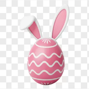 3D Pink Easter Egg Bunny Ears