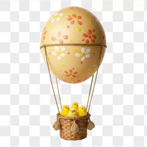 Painted Floral Egg Balloon Basket Chicks