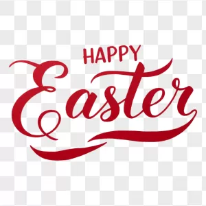 Red Calligraphy Happy Easter Lettering