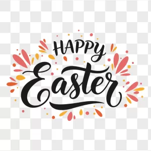 Black Script Happy Easter Floral Burst