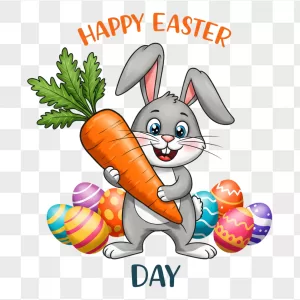 Gray Bunny Giant Carrot Easter Eggs