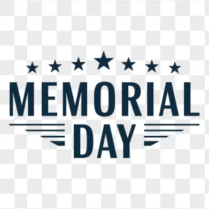 Memorial Day Navy Blue Stars Typography