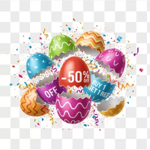 Multicolor Cracked Easter Eggs Sale Confetti