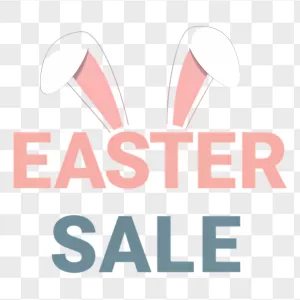 Pastel Easter Sale Typography Bunny Ears