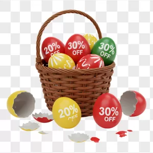 Brown Wicker Easter Discount Eggs Basket