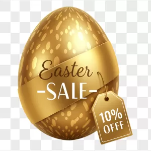 Golden Speckled Easter Egg Sale Tag