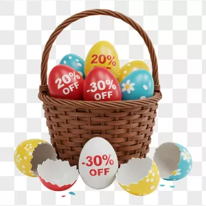 3D Wicker Basket Easter Eggs Discount