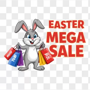 Gray Bunny Easter Shopping Bags Sale