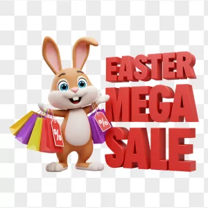 Brown 3D Bunny Easter Shopping Bags
