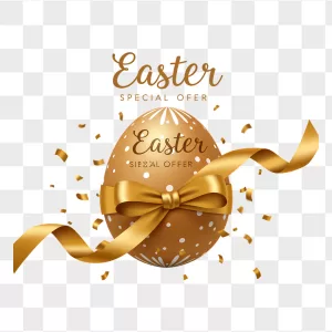 Golden Easter Egg Satin Bow Confetti
