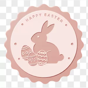 Dusty Rose Papercut Easter Bunny Seal