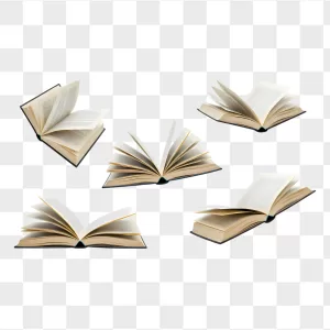 Realistic Flying Hardcover Books Fanned Pages