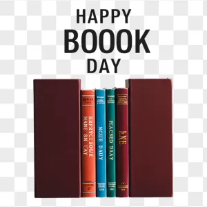 Burgundy Bookends with Colorful Hardcover Books
