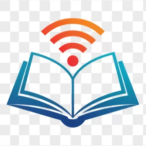 Gradient Blue Open Book Orange WiFi