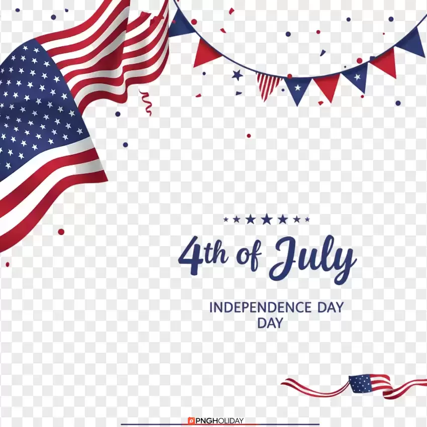 4th of July Independence Day Banner PNG