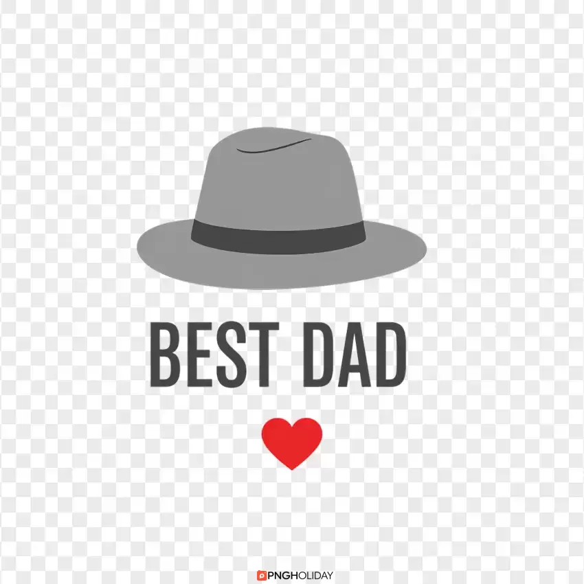 Best Dad Hat and Heart Design PNG