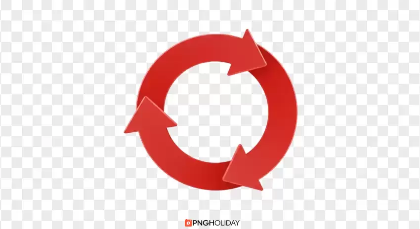 Circular Red Arrow Loop Symbol PNG